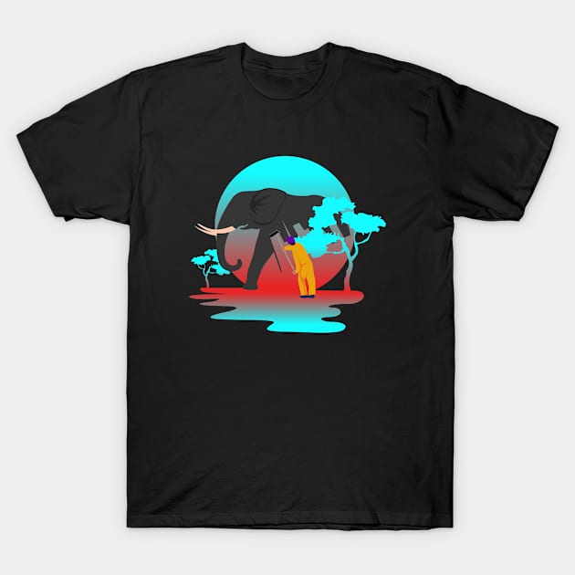 Colouring Elephant T-shirt design T-Shirt by RJ-Creative Art